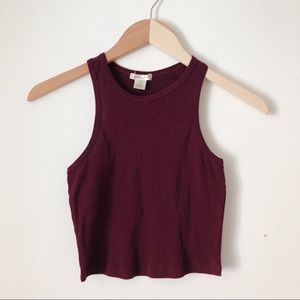 Maroon Crop Top